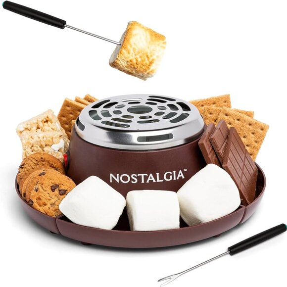 Nostalgia Tabletop Indoor Electric S'mores Maker + Bonus Apple Cider Candle - Picture 2 of 5
